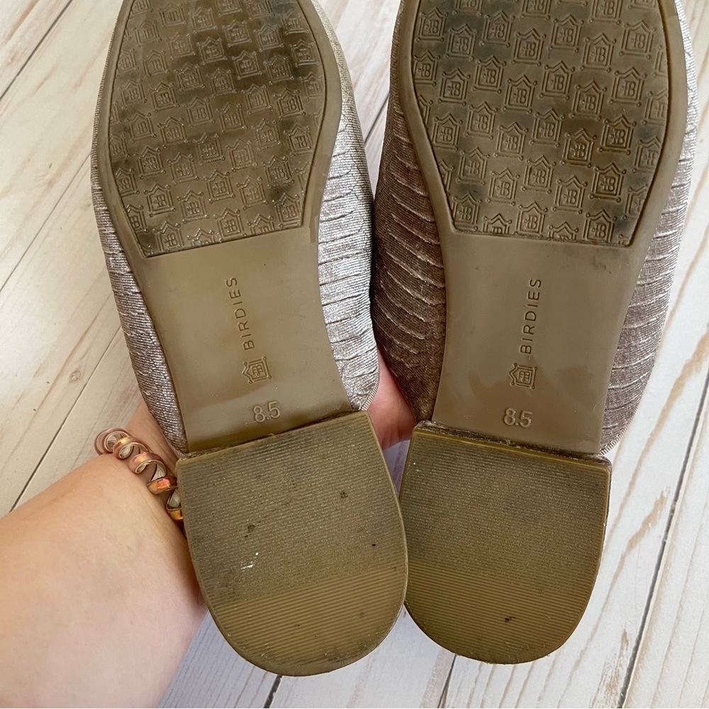 Birdies The Phoebe Python Embossed Velvet Mules Slip On Dawn Women's Size 8.5 - Picture 6 of 7